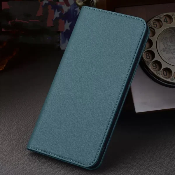 Premium Cowhide Leather Magnetic Flip Case for Samsung S25 S25 Ultra