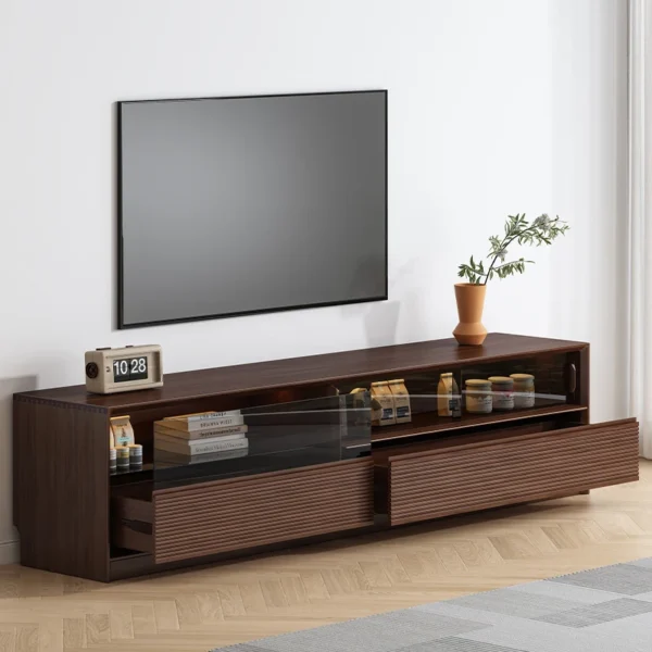 Shelves Wooden Nordic Tv Stand Modern Retro Walnut Televisor Furniture